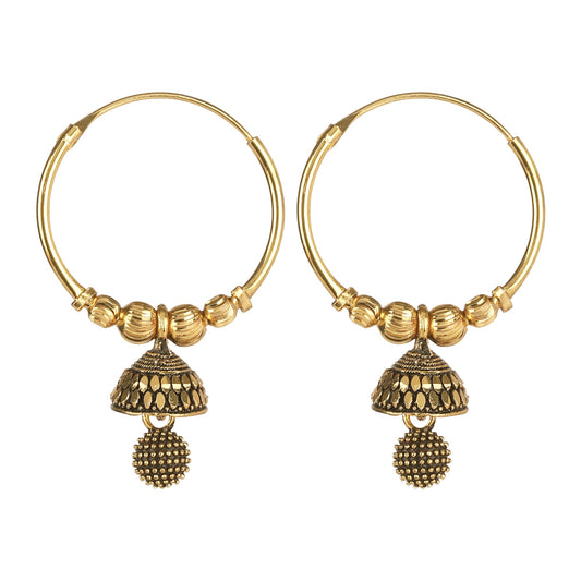 Small Size  Daily wear Traditional Layered Gold Plated Jhumka Earrings for Women & Girls (SJ_1662)