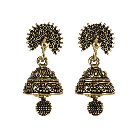 Small Size  Daily wear Traditional Layered Gold Plated Jhumka Earrings for Women & Girls (SJ_1663)