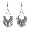 Antique German Silver Designer and Stylish Afghani Oxidised Chandbali Dangle Drop Earrings for Women (SJ_1666)