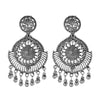 Antique German Silver Designer and Stylish Afghani Oxidised Chandbali Dangle Drop Earrings for Women (SJ_1672)