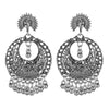Antique German Silver Designer and Stylish Afghani Oxidised Chandbali Dangle Drop Earrings for Women (SJ_1673)