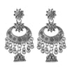 Antique German Silver Designer and Stylish Afghani Oxidised Chandbali Jhumka Dangle Drop Earrings for Women (SJ_1675)