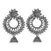 Antique German Silver Designer and Stylish Afghani Oxidised Chandbali Jhumka Dangle Drop Earrings for Women (SJ_1676)