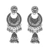 Antique German Silver Designer and Stylish Afghani Oxidised Chandbali Jhumka Dangle Drop Earrings for Women (SJ_1679)