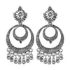 Antique German Silver Designer and Stylish Afghani Oxidised Chandbali Jhumka Dangle Drop Earrings for Women (SJ_1681)