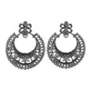 Antique German Silver Designer and Stylish Afghani Oxidised Chandbali Jhumka Dangle Drop Earrings for Women (SJ_1683)