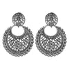 Antique German Silver Designer and Stylish Afghani Oxidised Chandbali Jhumka Dangle Drop Earrings for Women (SJ_1684)