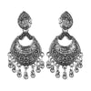 Antique German Silver Designer and Stylish Afghani Oxidised Chandbali Jhumka Dangle Drop Earrings for Women (SJ_1685)