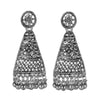 Antique German Silver Designer and Stylish Afghani Oxidised Chandbali Jhumka Dangle Drop Earrings for Women (SJ_1686)