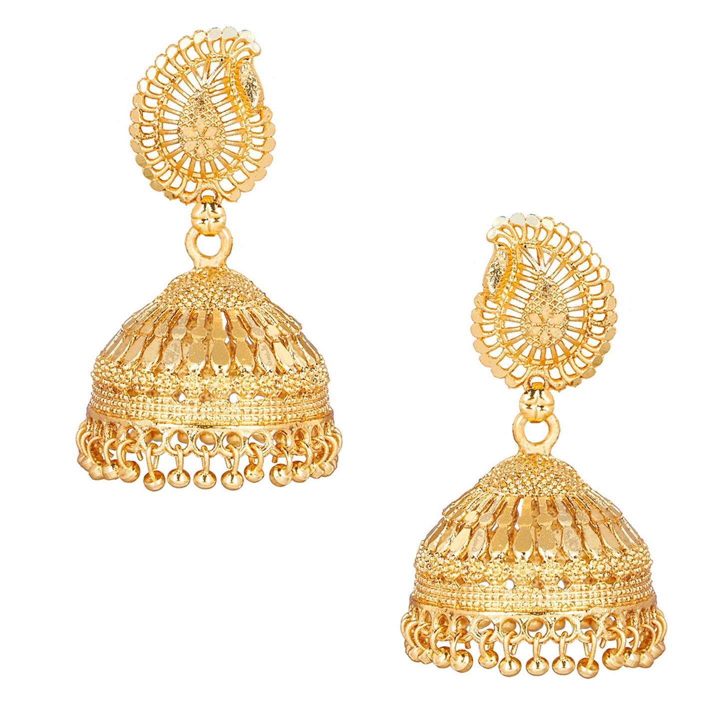 Traditional Gold Jhumkas for Women 24K (SJ_1690)