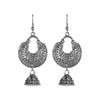 Antique German Silver Designer and Stylish Afghani Oxidised Chandbali Jhumka Dangle Drop Earrings for Women (SJ_1691)
