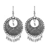 Antique German Silver Designer and Stylish Afghani Oxidised Chandbali Jhumka Dangle Drop Earrings for Women (SJ_1692)
