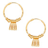 18K Gold Traditional Hoop  Earrings with Pearls (SJ_1698)