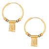18K Gold Traditional Hoop  Earrings with Pearls (SJ_1699)