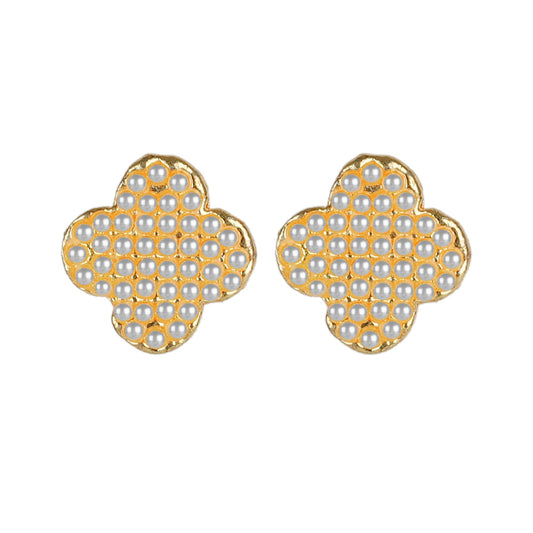 24K Traditional Gold Plated and Pearl Studded Dailyweat Earring Studs for Women (SJ_1703)