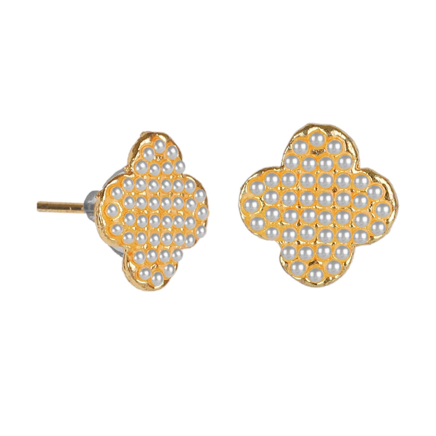 24K Traditional Gold Plated and Pearl Studded Dailyweat Earring Studs for Women (SJ_1703)