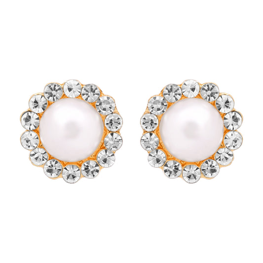 24K Traditional Gold Plated and Pearl Studded Dailyweat Earring Studs for Women (SJ_1706)