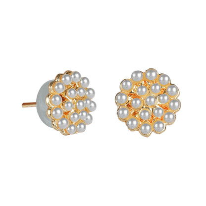 24K Traditional Gold Plated and Pearl Studded Dailyweat Earring Studs for Women (SJ_1707)