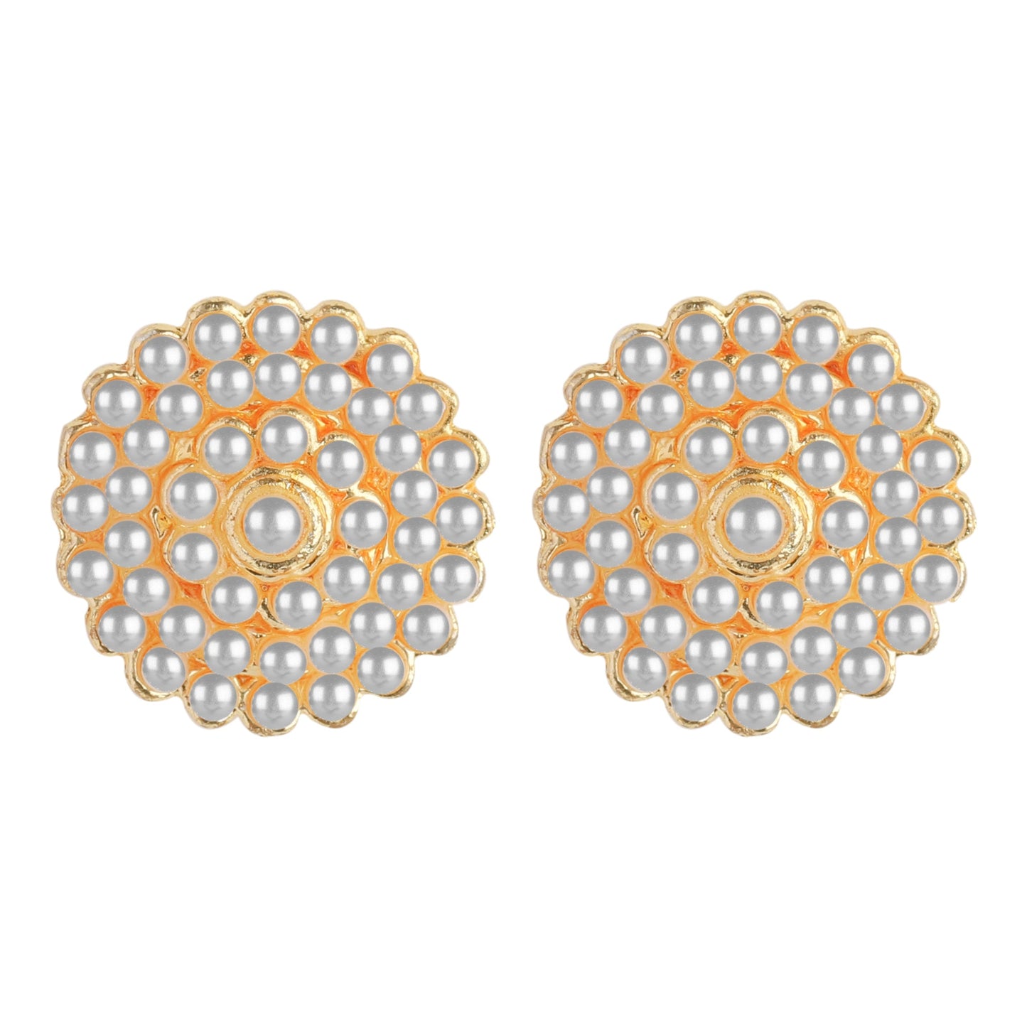 24K Traditional Gold Plated and Pearl Studded Dailyweat Earring Studs for Women (SJ_1709)