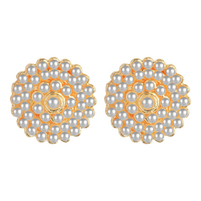 24K Traditional Gold Plated and Pearl Studded Dailyweat Earring Studs for Women (SJ_1709)