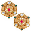 18K Gold Plated Pure Copper Kundan, LCT, Pearls and CZ studded Traditonal Ethnic Stud Eaarrings for Women (SJ_1716)