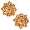 18K Gold Plated Pure Copper Kundan, LCT, Pearls and CZ studded Traditonal Ethnic Stud Eaarrings for Women (SJ_1717)