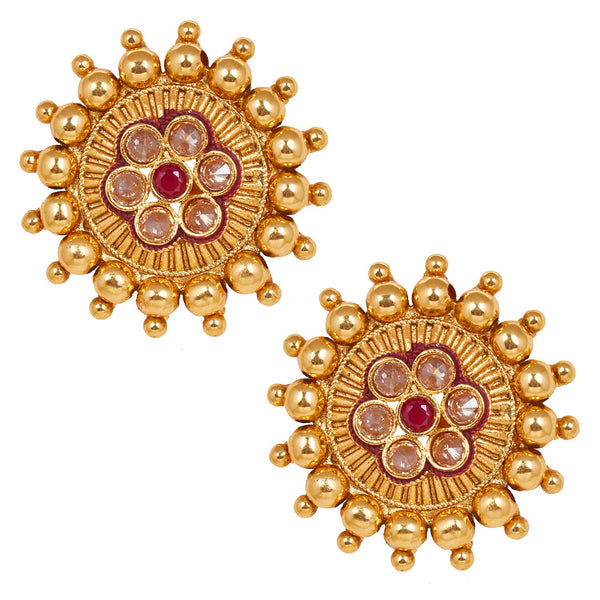 Amazon.com: Hybec_Fashion_| Gold | Jewellery for Less Traditional Designer  Gold plated Floral LCD Stone Studs Earring for Women and Girls. | Stud |  Earrings |: Clothing, Shoes & Jewelry