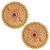 18K Gold Plated Pure Copper Kundan, LCT, Pearls and CZ studded Traditonal Ethnic Stud Eaarrings for Women (SJ_1724)