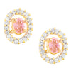 Traditional Oval Gold Pink Earring (SJ_172)
