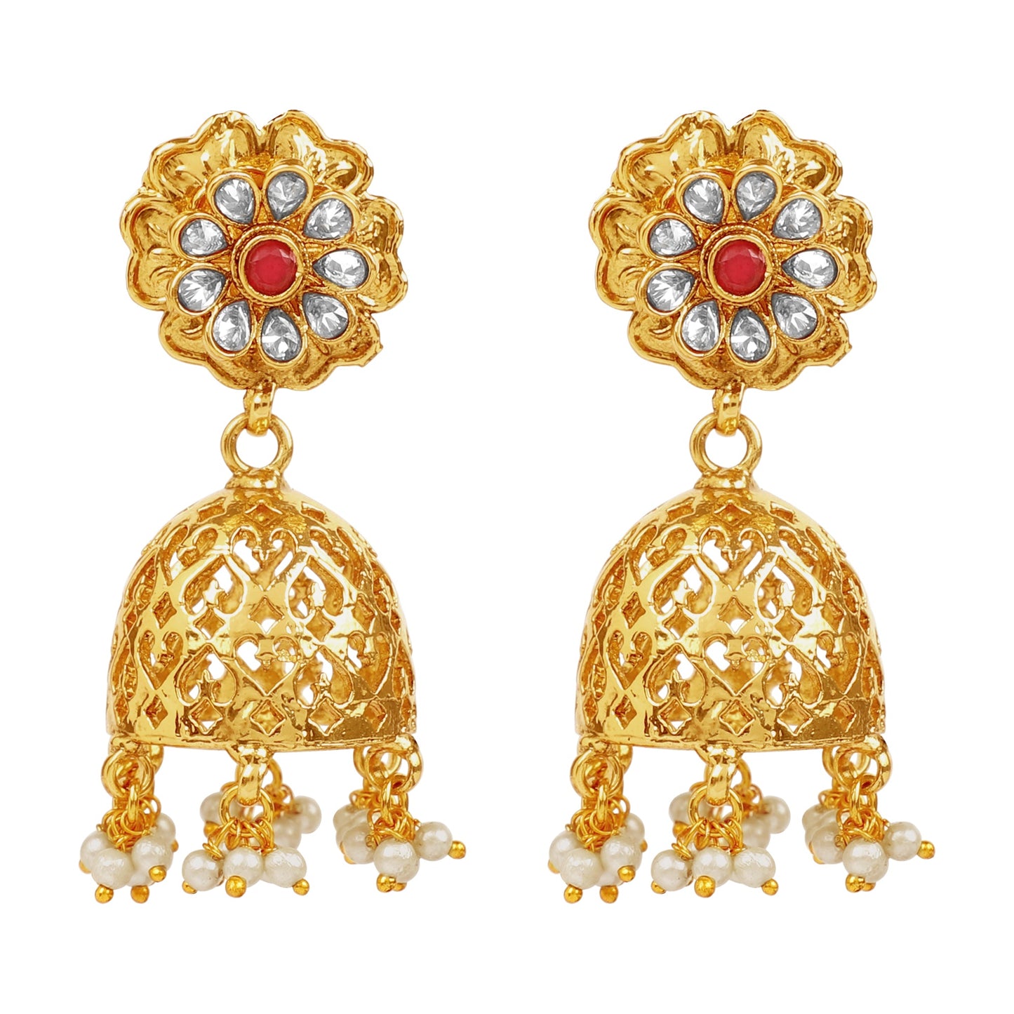 Handcrafted 18K Antique Gold Plated Pure Copper Jewellery Jhumki Earrings For Women (SJ_1731)