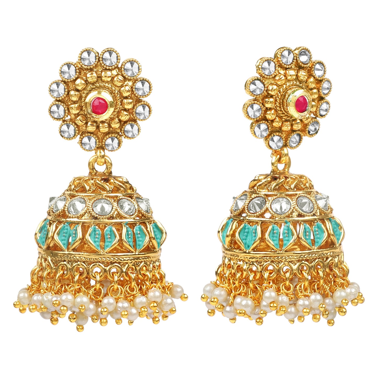 Handcrafted 18K Antique Gold Plated Pure Copper Jewellery Jhumki Earrings For Women (SJ_1735)