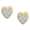 Traditional Heart shape Gold White Diamond Earring (SJ_174)