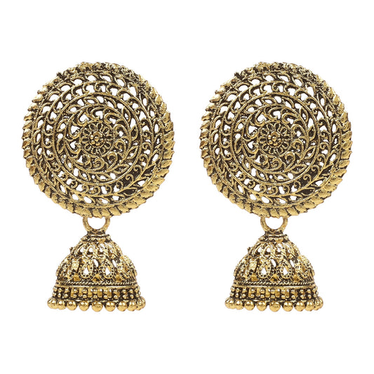 Antique Designer and Stylish Antique Gold Oxidised Jhumka Earrings for Women (SJ_1750)