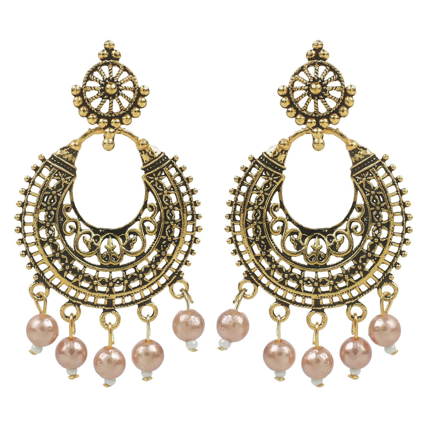 Antique Designer and Stylish Antique Gold Oxidised Chandbali Earrings for Women (SJ_1753)