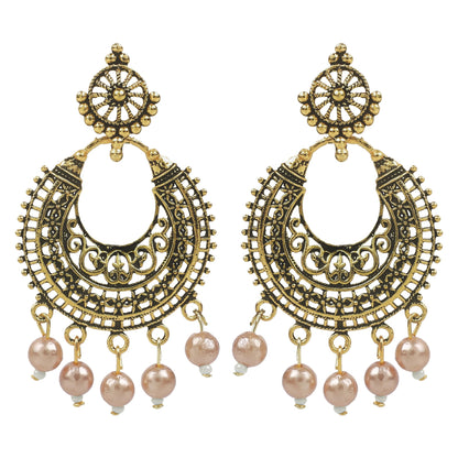 Antique Designer and Stylish Antique Gold Oxidised Chandbali Earrings for Women (SJ_1753)