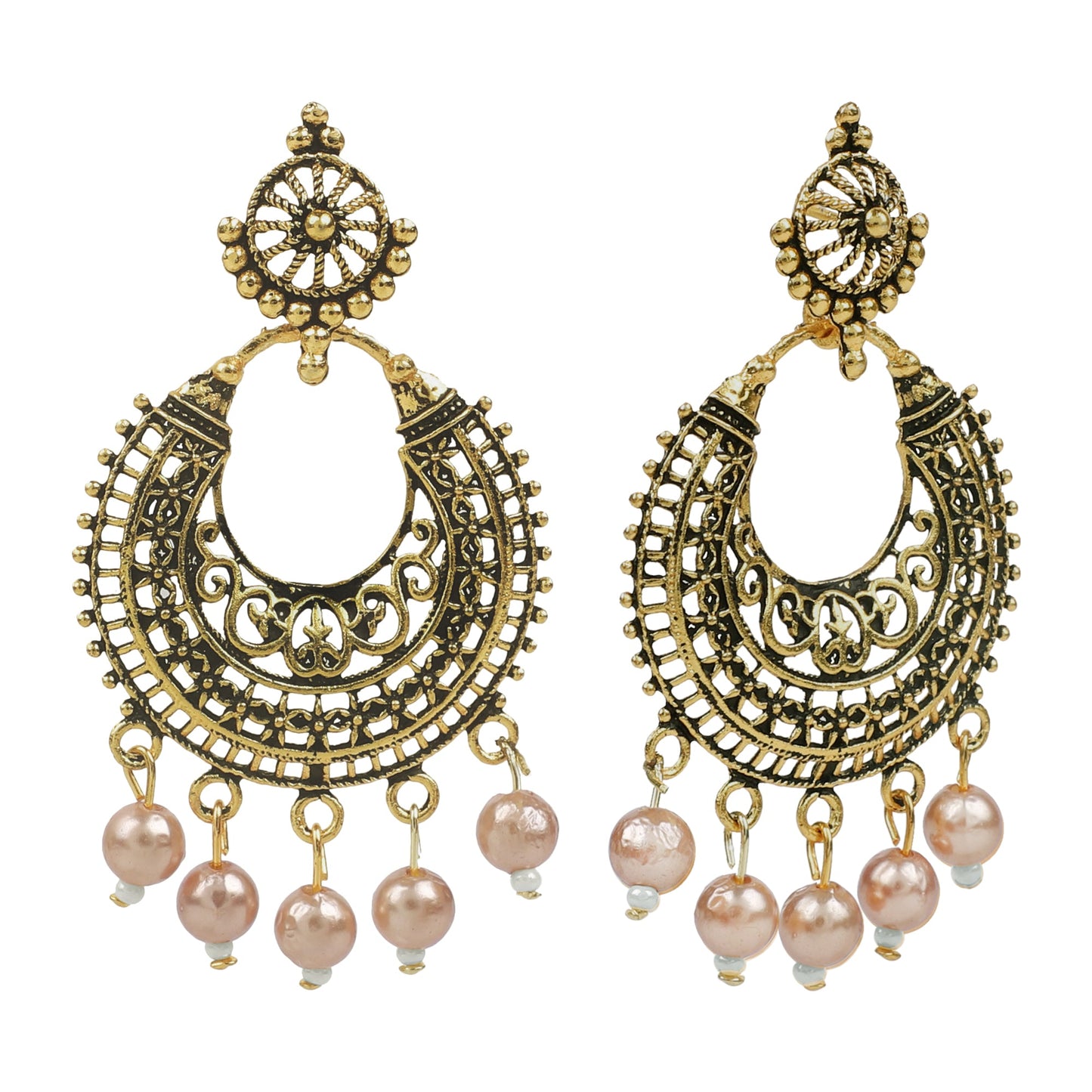 Antique Designer and Stylish Antique Gold Oxidised Chandbali Earrings for Women (SJ_1753)