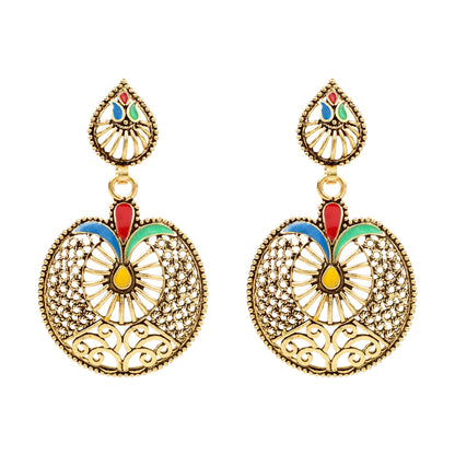 Antique Designer and Stylish Antique Gold Oxidised Chandbali Earrings for Women (SJ_1754)