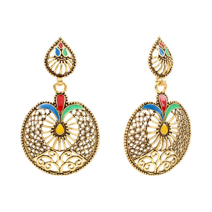 Antique Designer and Stylish Antique Gold Oxidised Chandbali Earrings for Women (SJ_1754)