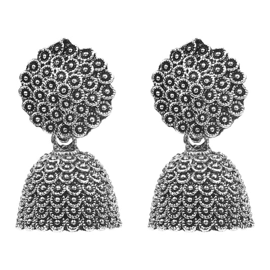 Traditional Oxidized Silver Jhumka Earrings for Women And Girls (SJ_1768)