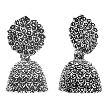 Traditional Oxidized Silver Jhumka Earrings for Women And Girls (SJ_1768)
