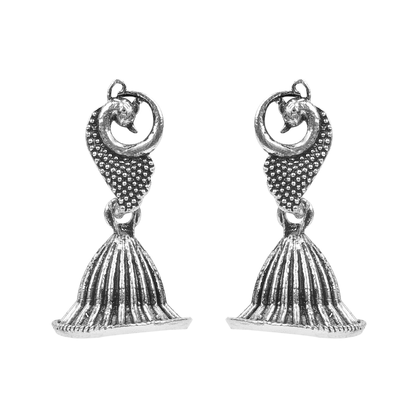 Traditional Oxidized Silver Jhumka Earrings for Women And Girls (SJ_1771)