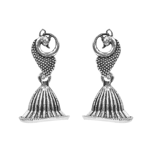 Traditional Oxidized Silver Jhumka Earrings for Women And Girls (SJ_1771)