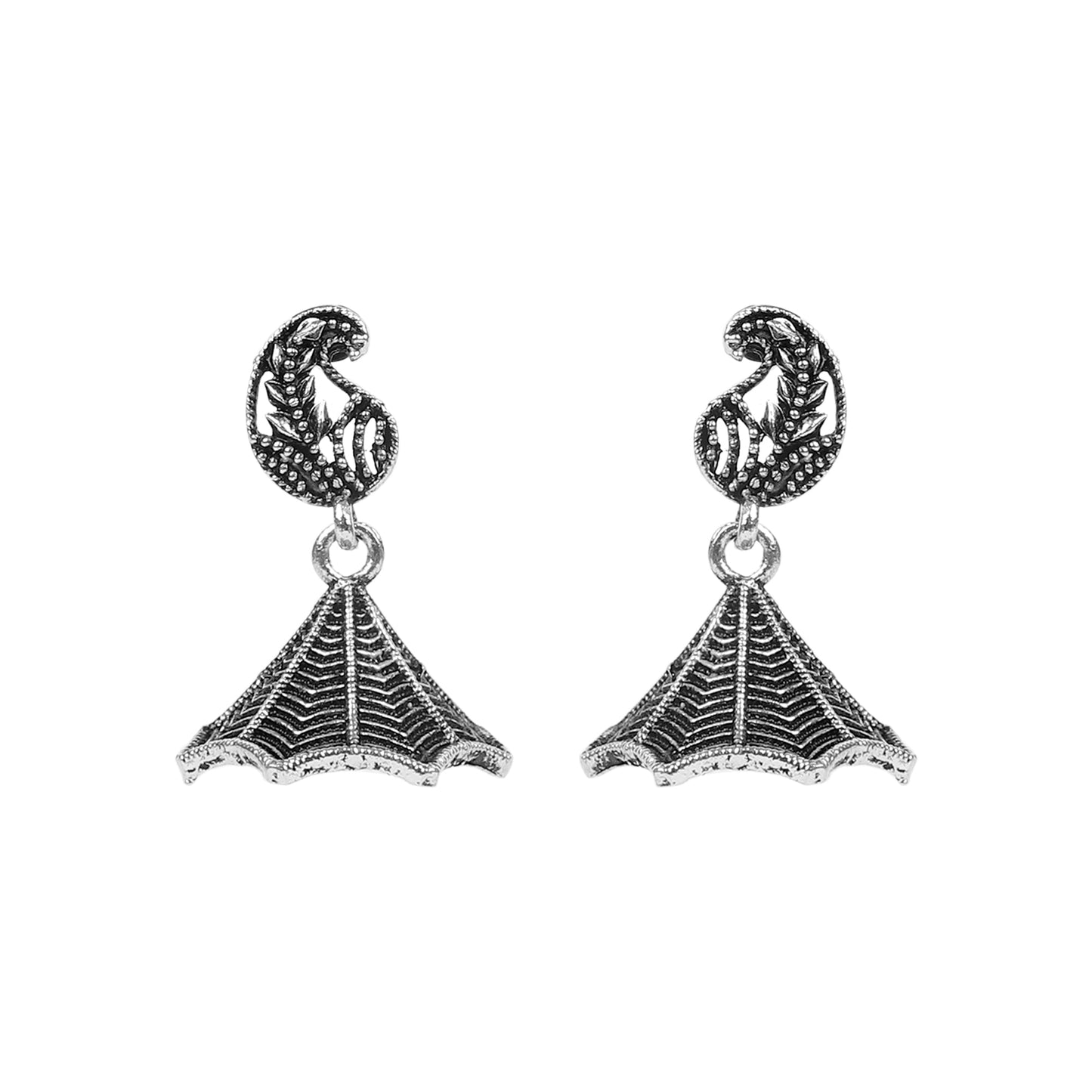 Traditional Oxidized Silver Jhumka Earrings for Women And Girls (SJ_1772)