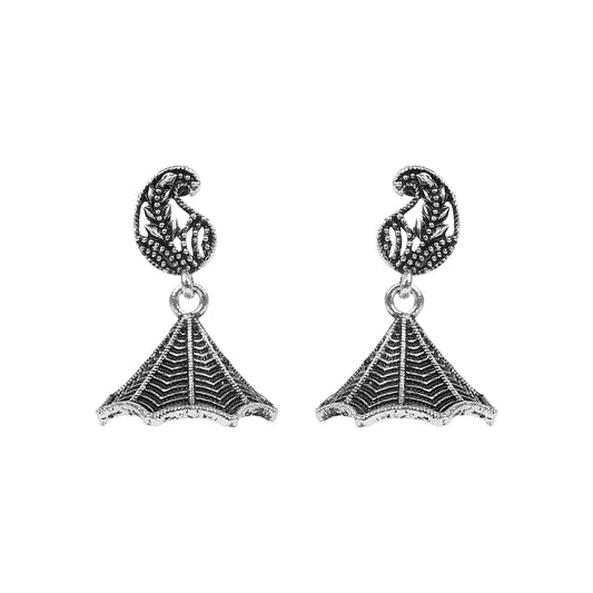 Traditional Oxidized Silver Jhumka Earrings for Women And Girls (SJ_1772)