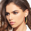 Austrian Crystal and CZ Gold Plated Stylish Designer Partywear Hoop Earrings for Women (SJ_1773_R)