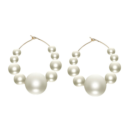 Imported Pearls Gold Plated Stylish Designer Partywear Hoop Earrings for Women (SJ_1775)