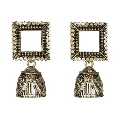 Traditional Oxidized Silver Jhumka Earrings for Women And Girls (SJ_1779)