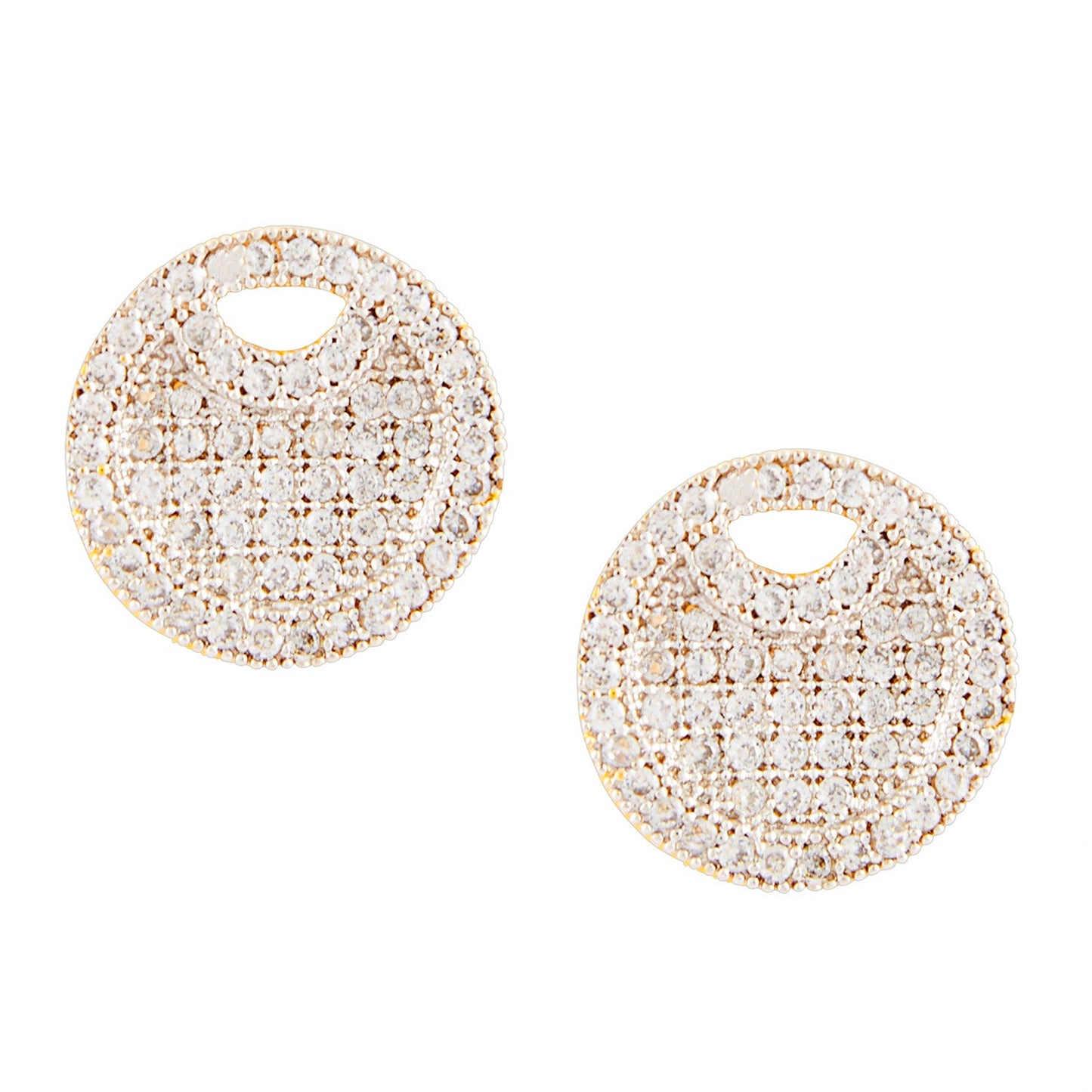 Tarditional Oval Shape Gold White Diamond Earring (SJ_177)