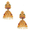 Handcrafted 18K Antique Gold Plated Kundan Polki Godess Lakshmi Temple Jewellery Jhumka Earring For Women (SJ_1781)