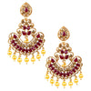 24K Gold Plated Traditional Designer Ethnic Chandbali With CZ, LCT Crystals,Kundan, Polki & Pearls Earrings for Women  (SJ_1790_M) - Shining Jewel
